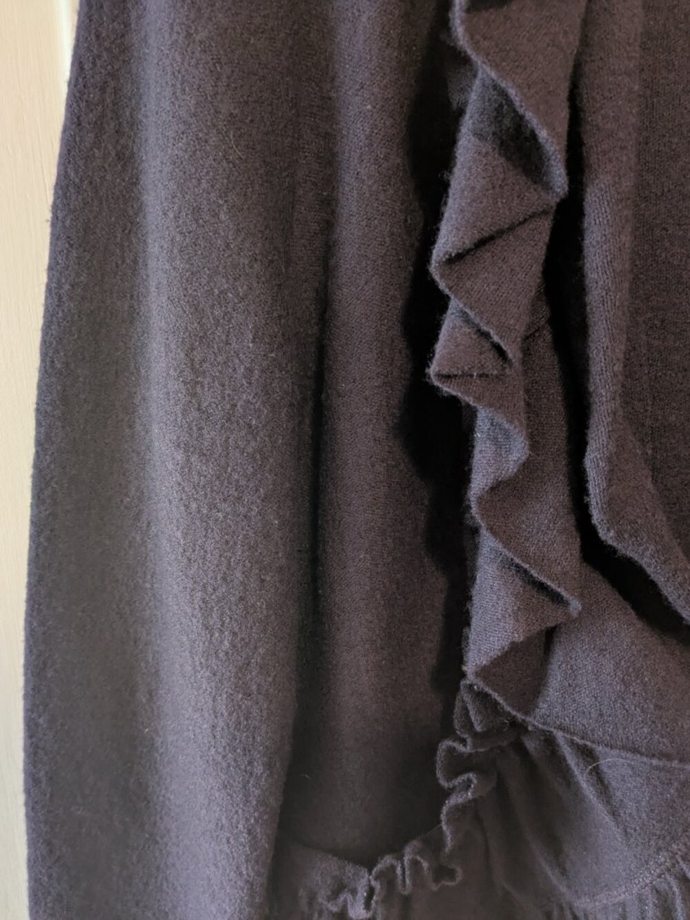Anthropologie Charlie & Robin Dark Purple Wrapped in Ruffles Cardigan - Picture 5 of 16